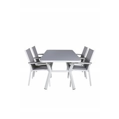 Virya Dining Table - White Alu / Grey Glass Valkoinen/Grey_4