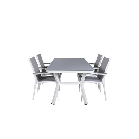 Virya Dining Table - White Alu / Grey Glass Valkoinen/Grey_4