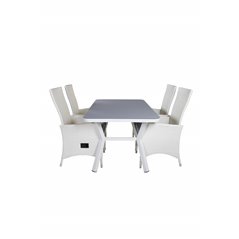 Virya Dining Table - White Alu / Grey Glass Padova -tuoli (Recliner)