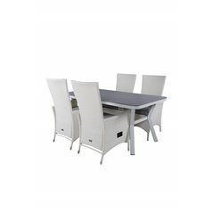 Virya Dining Table - White Alu / Grey Glass Padova -tuoli (Recliner)