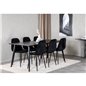 Dipp Dining Table - 180*90cm - Black Veneer / all black legs , Polar Diamond Dining Chair - Black Legs - Black Velvet_6