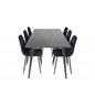 Dipp Dining Table - 180*90cm - Black Veneer / all black legs , Polar Diamond Dining Chair - Black Legs - Black Velvet_6