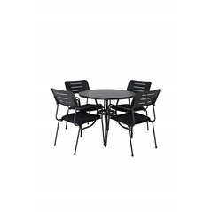 Nicke Dining Table - Black Steel - ø90cm, Nicke Dining W, Armrest