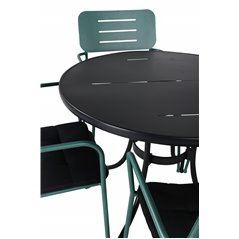 Nicke Dining Table - Black Steel - ø90cm, Nicke Dining W, Armrest