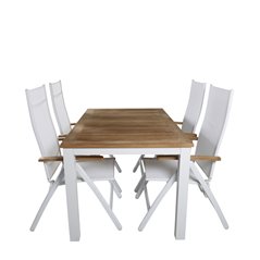 Panama - Table - 152/210*90 - Vit Alu/Teak, Panama Light 5-pos Chair White / white_4