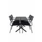Way - Café Table - Musta / Musta 120 * 70cm, Nicke Dining tuoli w, käsinoja - Musta Steel_4