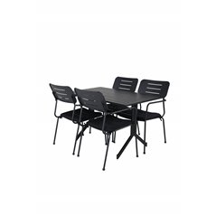 Vägen - Cafébord - Svart / svart 120 * 70cm, Nicke Matsalstol W, Armstöd - Svart Stål_4