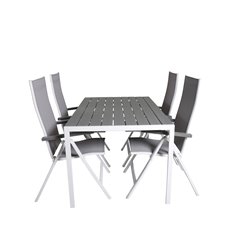 Break Table 150*90 - White/Grey, Albany Light 5-pos white alu / Grey Textilene_4