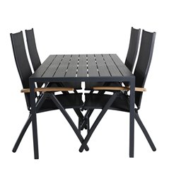 Break Table 150*90 - Black/Black, Panama Light 5-pos Chair Black / Black and teak_4