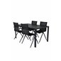 Break pöytä 150*90 – Musta/musta, Alina Dining -tuoli – Black Alu/Black Textilene