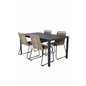 Break Tabell 150 * 90 - Svart / svart, Lindos Stapelbar stol - Svart Aluminium / Latte Rep_4