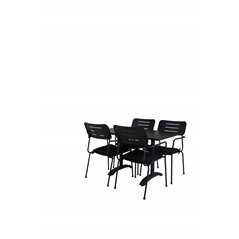 Denver 70*120 Black/Black, Nicke Dining chair w, armrest - Black Steel_4