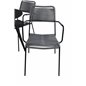 SanTorini Matbord ø 100 - musta alu / harmaa lasi, Lindos Armchair - Black Alu / Grey Rope_4