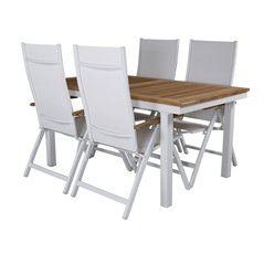 Panama Table 160/240 - White/Teak, Panama Light 5-pos Chair White / white_4