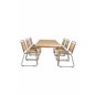 Marion Dining Table - 180*90*H74 - Acacia, Bois Dining Chair - Black Alu / Acacia