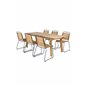 Marion Dining Table - 180*90*H74 - Acacia, Bois Dining Chair - Black Alu / Acacia