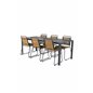 Break Table 205*90 - Black/Black, Bois Dining Chair - Black Alu / Acacia