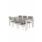 Lama Spisebord 205 * 100 - Hvid Alu / Grå HPL, Levels Chair (stabelbar) - Hvid Alu / Grå Aintwood_6