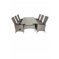 Vikelund Matbord 200*100 - Grå, Padova Chair (Recliner) - Grey/Grey_6