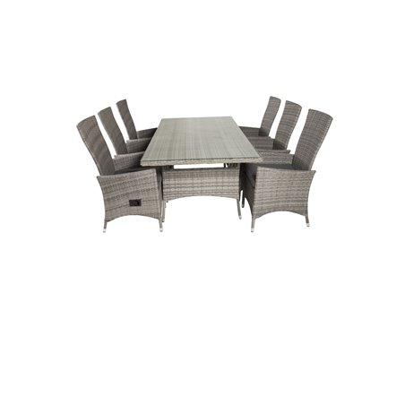 Vikelund Matbord 200*100 - Grå, Padova Chair (Recliner) - Grey/Grey_6