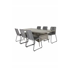 Vikelund Matbord 200*100 - Grå, Lindos Chair - Black/Grey_6
