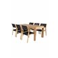 Little John Dining Table – 200*90*H76 – Acacia, Little John Dining Chair – Black Rope / Acacia
