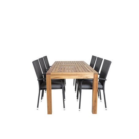 Little John Dining Table - 200*90*H76 - Acacia, Anna Chair - Black_6