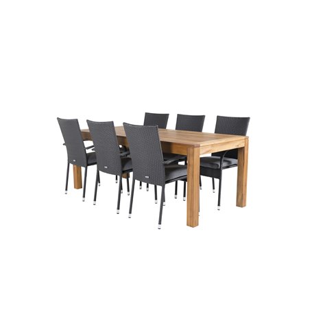 Little John Dining Table – 200*90*H76 – Acacia, Anna Chair Black_6