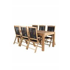 Little John Dining Table - 200*90*H76 - Acacia, Peter 5:pos Chair - Black Rope / Acacia_6