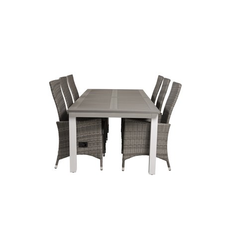 Albany Table - 224/324 - White/GreyPadova Chair (Recliner) - Grey/Grey_6
