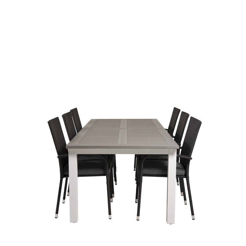 Albany Table - 224/324 - White/GreyAnna Chair Black_6