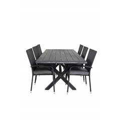 Rives Dining Table 200*100cm - Black Acacia, Anna Chair - Black_6