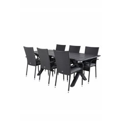 Rives Dining Table 200*100cm - Black Acacia, Anna Chair - Black_6