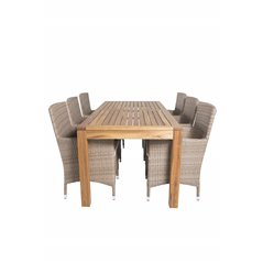 Little John Dining Table - 200*90*H76 - Acacia, Malin Armchair - Nature/Sand_6