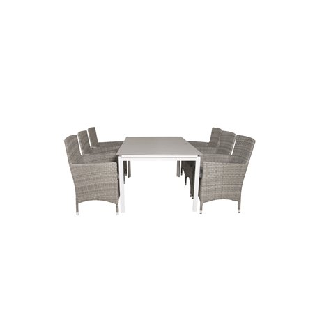 Levels Table 160/240 - White/GreyMalin Armchair - Grey/Grey_6