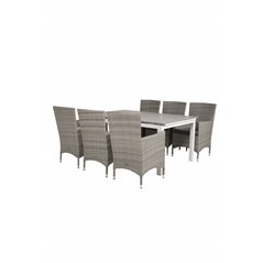 Levels Table 160/240 - White/GreyMalin Armchair - Grey/Grey_6