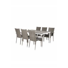 Levels Table 160/240 - White/GreyAnna Chair - Grey_6