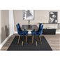 Dipp Dining Table - 120 cm - Black Veneer - Black Legs w, Brass dipp, Polar Dining Chair - Blue / Brass_4