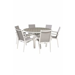 Parma Table ø 140 - White/Grey, Parma Chair - White/Grey_6