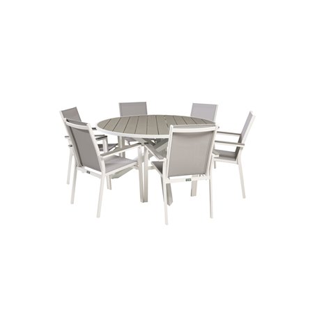 Parma Table ø 140 - White/Grey, Parma Chair - White/Grey_6