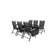 Padova Table 200*100 - Black/Glass, Albany 5:pos Chair - Black/Black_6