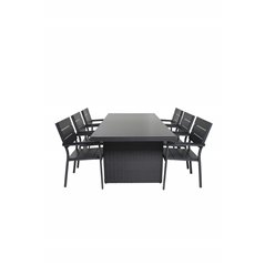 Padova Table 200*100 - Black/Glass, Levels Chair (stackable) - Black Alu / Black Aintwood_6