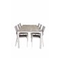 Llama matbord 205 * 100 - vit Aluminium / grå hpl, parma stol - vit / Grå_6