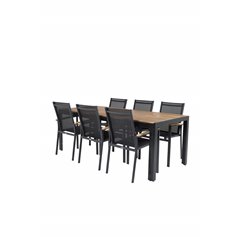 Bois Dining Table 205*90cm - Black Legs / Acacia, Texas Chair - Black/Teak_6