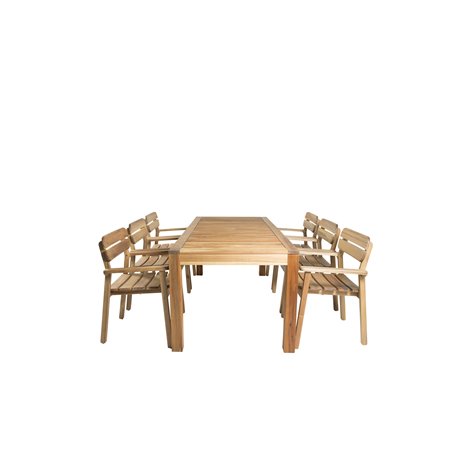 Peter Dining Table - 200*90*H76 - Acacia, Marion Stackable Armchair - Acacia_6