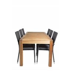 Peter Dining Table - 200*90*H76 - Acacia, Anna Chair - Black_6