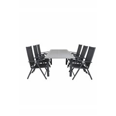 Albany Table - 152/210 - Black/Grey+Break 5:pos Chair - Black/Black_6