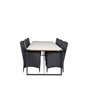 Texas Dining Table 200*100 - Black Alu / Teak / Grey Spray kivi, Malin Armchair