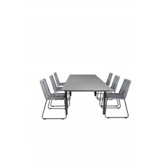 Levels Table 160/240 - Black/Grey, Lindos Chair - Black/Grey_6