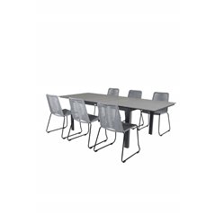 Levels Table 160/240 - Black/Grey, Lindos Chair - Black/Grey_6